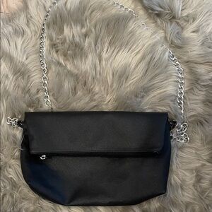 Elegant Black with silver Chain Shoulder Bag